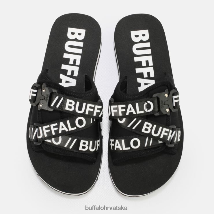 crno Buffalo kadulja klizne sandale s platformom veganske |slajdova TDD6T863
